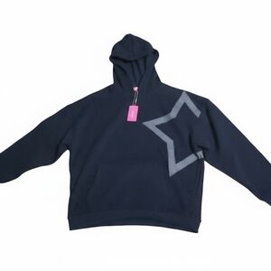Edikted Navy Starly Oversized Hoodie, Size M